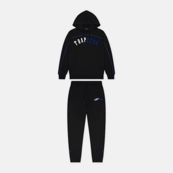 Trapstar Irongate Arch Chenille Hooded Tracksuit - Black Ice Edition