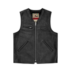 SKYDIVE LEATHER VEST [BLACK] - Image 3